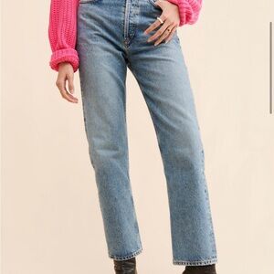 Agolde Blue Straight Leg Jeans